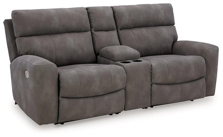 Next-Gen DuraPella Power Reclining Sectional Loveseat with Console - Furniture World