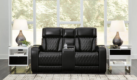 Boyington Power Reclining Loveseat with Console - Furniture World