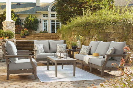 Visola Outdoor Sofa and Loveseat Set - Furniture World