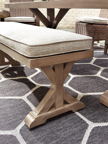 Beachcroft Outdoor Bench with Cushion - Furniture World