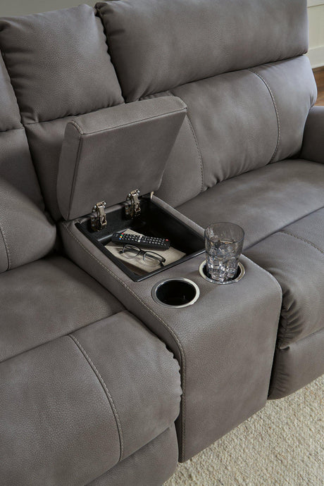 Next-Gen DuraPella Power Reclining Sectional Loveseat with Console - Furniture World