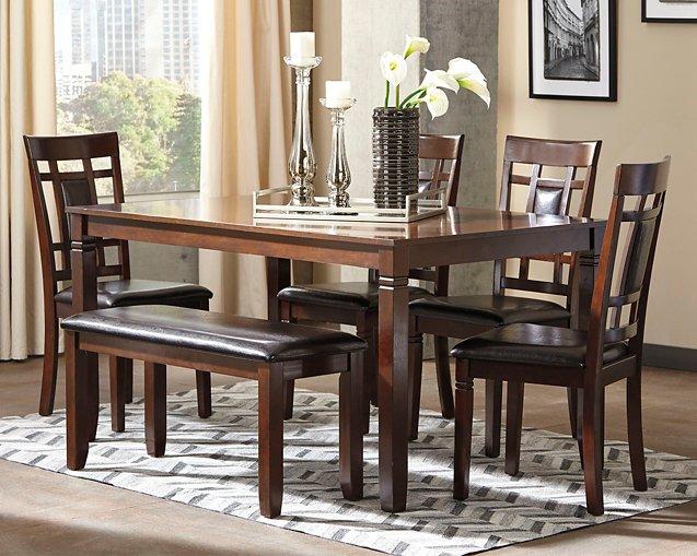 Bennox Dining Table and Chairs with Bench (Set of 6) - Furniture World