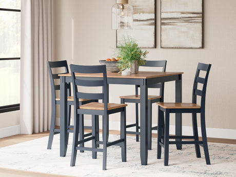 Gesthaven Counter Height Dining Table and 4 Barstools (Set of 5) - Furniture World