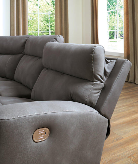 Next-Gen DuraPella Power Reclining Sectional Loveseat with Console - Furniture World