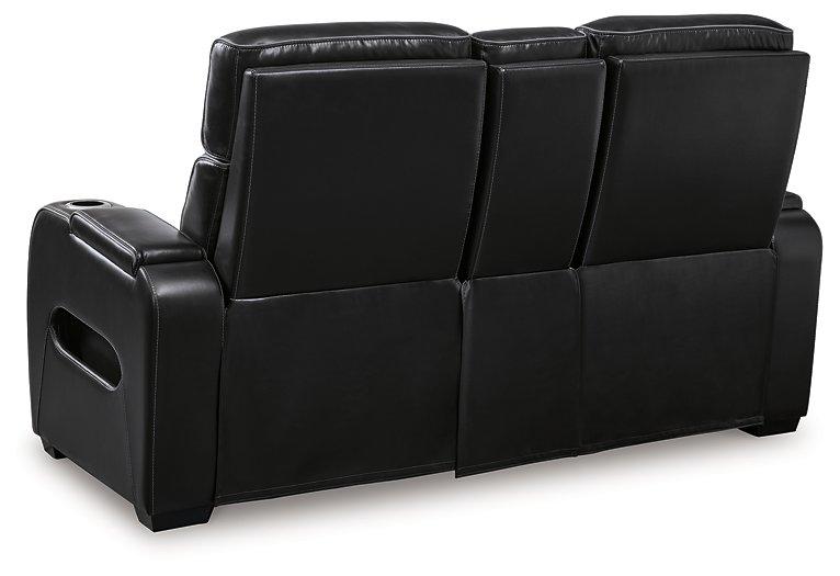 Boyington Power Reclining Loveseat with Console - Furniture World