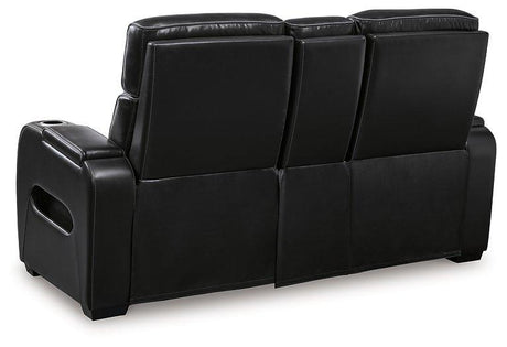 Boyington Power Reclining Loveseat with Console - Furniture World