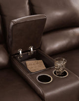 Alessandro Power Reclining Loveseat with Console - Furniture World