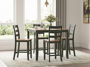 Gesthaven Counter Height Dining Table and 4 Barstools (Set of 5) - Furniture World