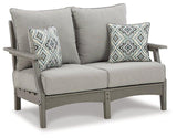 Visola Outdoor Loveseat, Lounge Chairs, Coffee Table - Furniture World