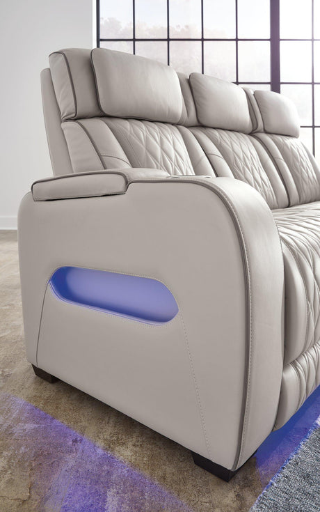 Boyington Power Reclining Loveseat with Console - Furniture World