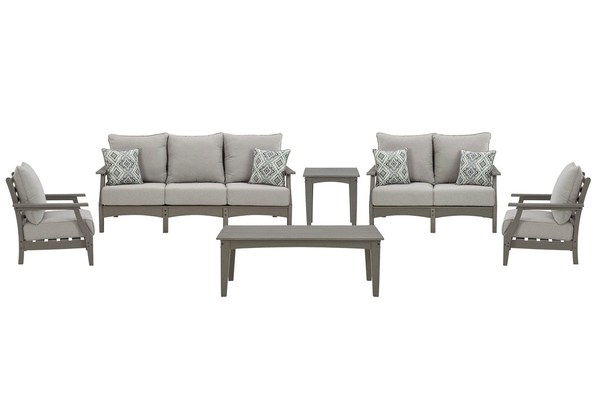 Visola Outdoor Sofa and Loveseat Set - Furniture World