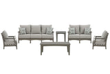 Visola Outdoor Sofa and Loveseat Set - Furniture World