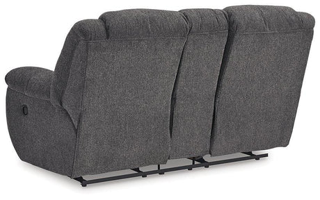 Foreside Reclining Loveseat with Console - Furniture World
