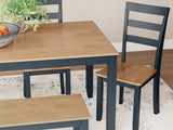 Gesthaven Dining Table with 4 Chairs and Bench (Set of 6) - Furniture World