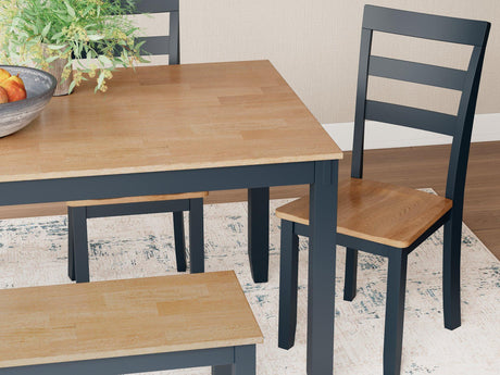 Gesthaven Dining Table with 4 Chairs and Bench (Set of 6) - Furniture World
