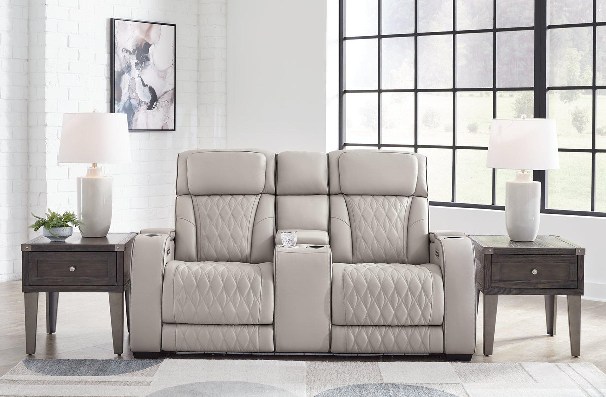 Boyington Power Reclining Loveseat with Console - Furniture World