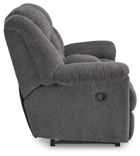 Foreside Reclining Loveseat with Console - Furniture World