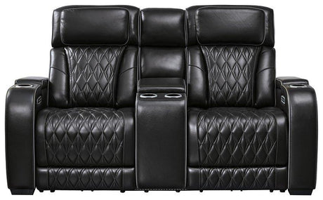 Boyington Power Reclining Loveseat with Console - Furniture World