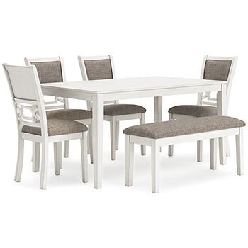 Erinberg Dining Table and 4 Chairs and Bench (Set of 6) - Furniture World