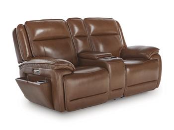 Healy Pier Power Reclining Loveseat with Console - Furniture World