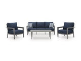 Gali Outdoor Sofa/Chairs/Table Set (Set of 4)