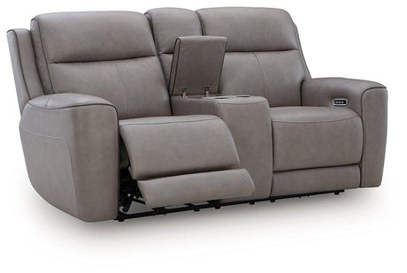 5Z-Comfort Power Reclining Loveseat with Console - Furniture World