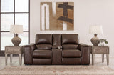 Alessandro Power Reclining Loveseat with Console - Furniture World