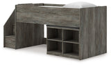 Frandern Loft Bed with Bookcase Storage - Furniture World