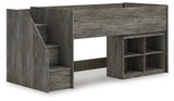 Frandern Loft Bed with Bookcase Storage