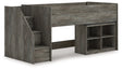 Frandern Loft Bed with Bookcase Storage - Furniture World