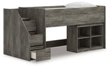 Frandern Loft Bed with Bookcase Storage - Furniture World