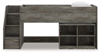 Frandern Loft Bed with Bookcase Storage - Furniture World