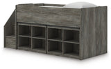 Frandern Loft Bed with Bookcase Storage - Furniture World