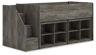 Frandern Loft Bed with Bookcase Storage - Furniture World