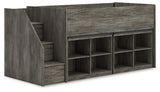 Frandern Loft Bed with Bookcase Storage - Furniture World