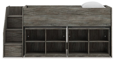 Frandern Loft Bed with Bookcase Storage - Furniture World