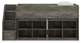 Frandern Loft Bed with Bookcase Storage - Furniture World