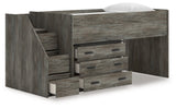 Frandern Loft Bed with Drawer Storage - Furniture World
