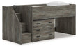 Frandern Loft Bed with Drawer Storage - Furniture World