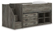 Frandern Loft Bed with Bookcase and Drawer Storage - Furniture World