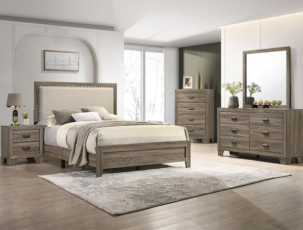 Millie King Upholstery Bed One Box -grey