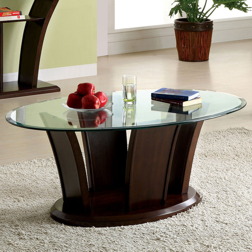 MANHATTAN IV Brown Cherry Coffee Table, Brown Cherry - Furniture World