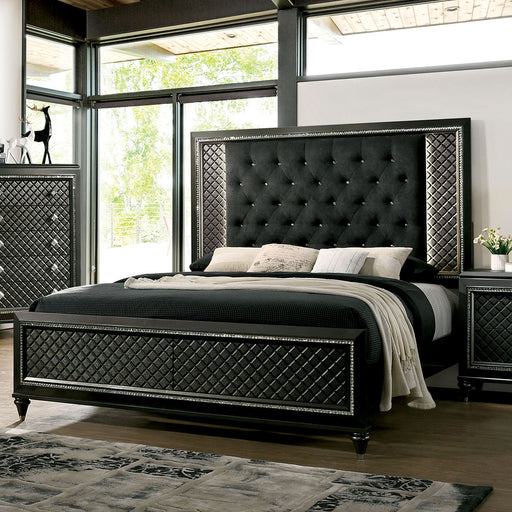 Demetria Metallic Gray Queen Bed - Furniture World