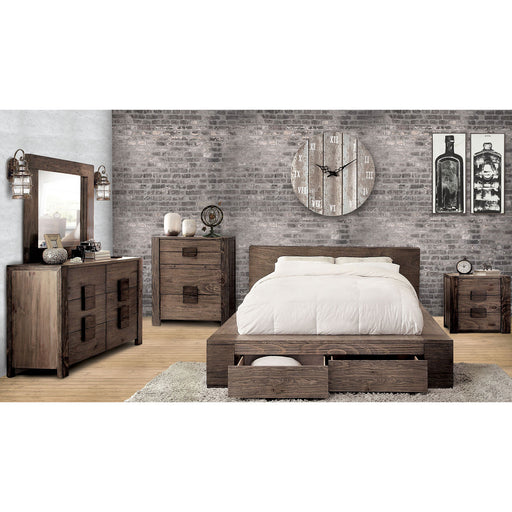 JANEIRO Rustic Natural Tone Cal.King Bed - Furniture World