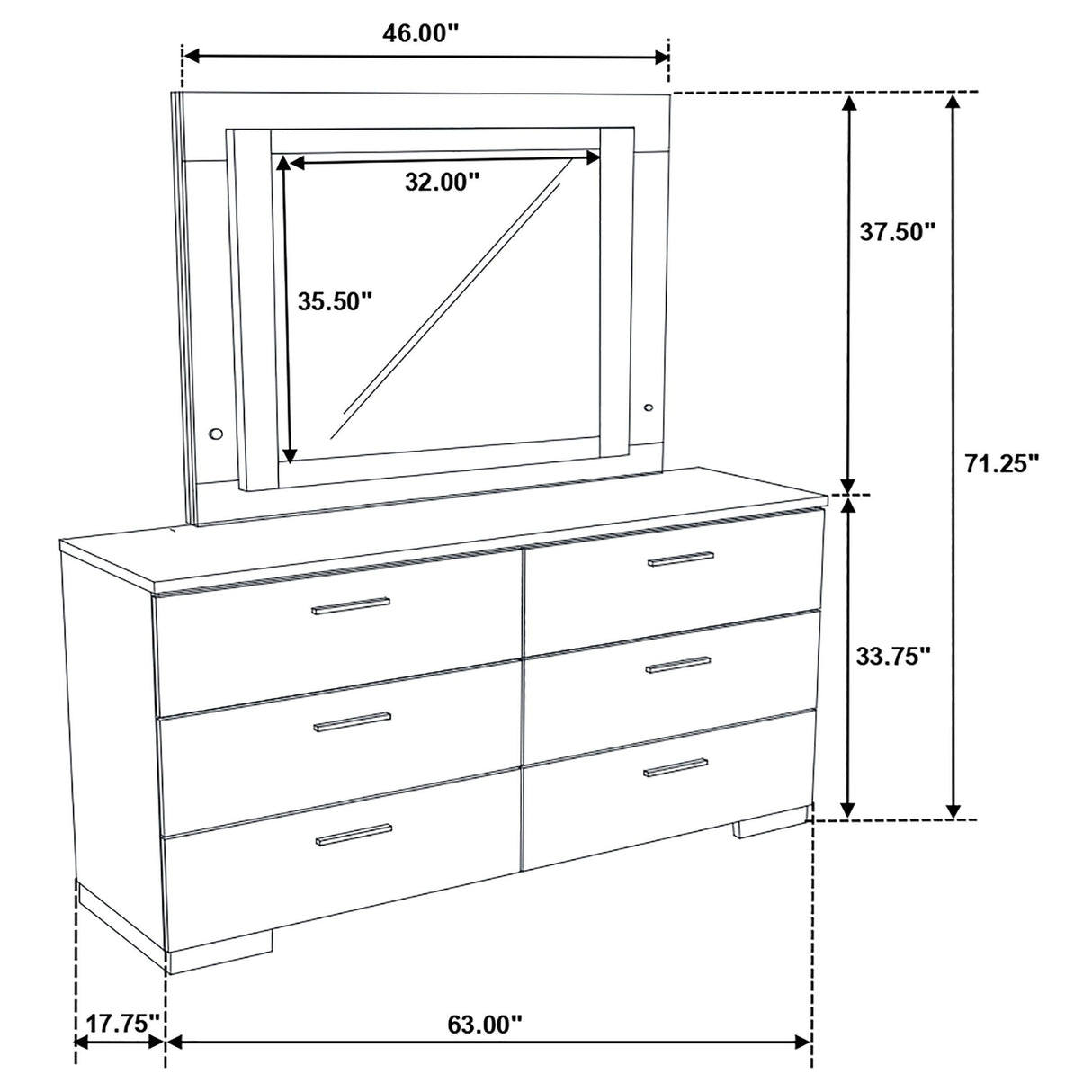 Felicity Dresser with LED Mirror - Furniture World