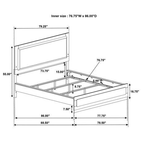 Caraway Panel Bed with LED Lighting - Furniture World
