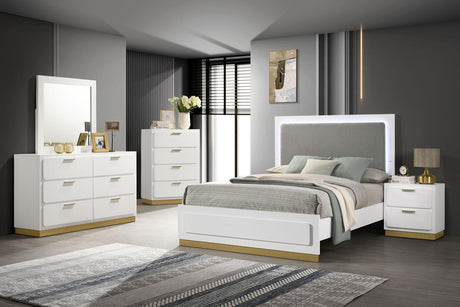 Caraway Panel Bed with LED Lighting - Furniture World