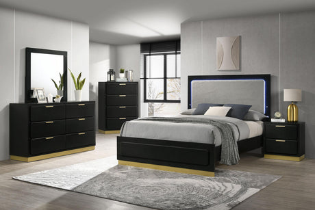 Caraway Panel Bed with LED Lighting - Furniture World