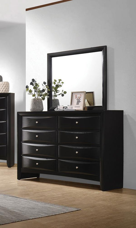 Briana Rectangle Dresser Mirror Black - Furniture World