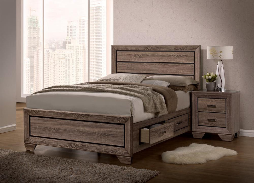 Kauffman California King, E.king, & Queen Panel Bed Washed Taupe - Furniture World
